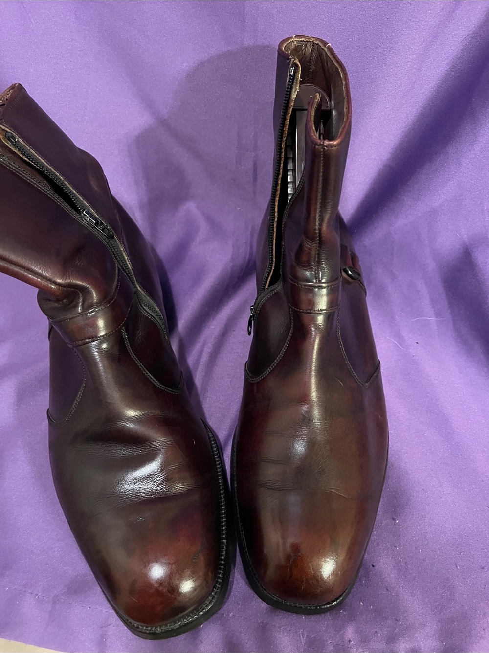 Men's Brown Leather Zip-Closure Boots